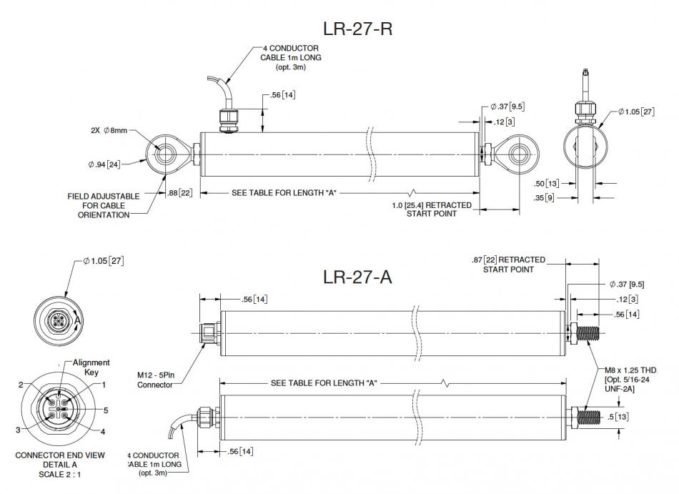 LVIT Linear Position Sensor LR-27 Drawing