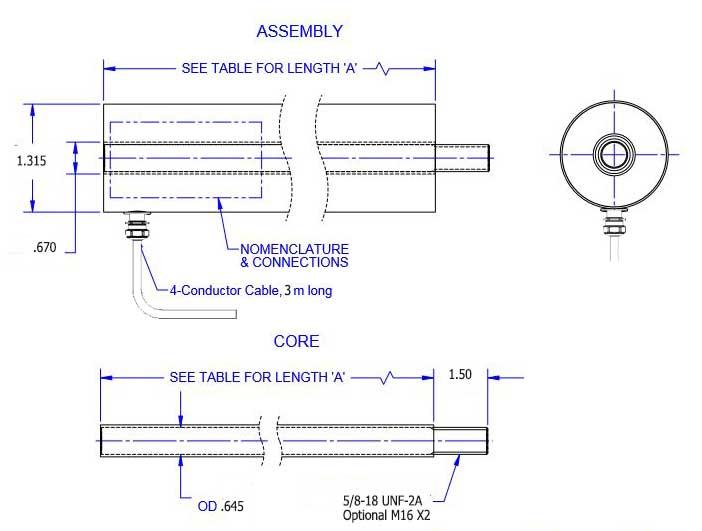 LVIT Linear Position Sensor LZ-33 Drawing