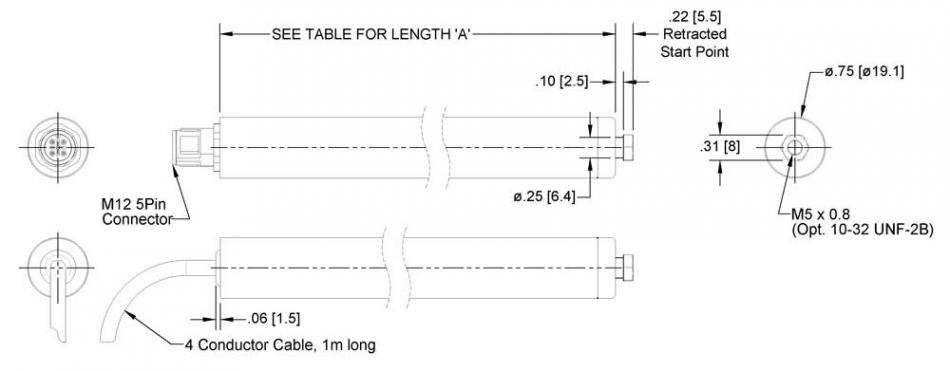 LVIT Linear Position Sensor LR-19 Drawing