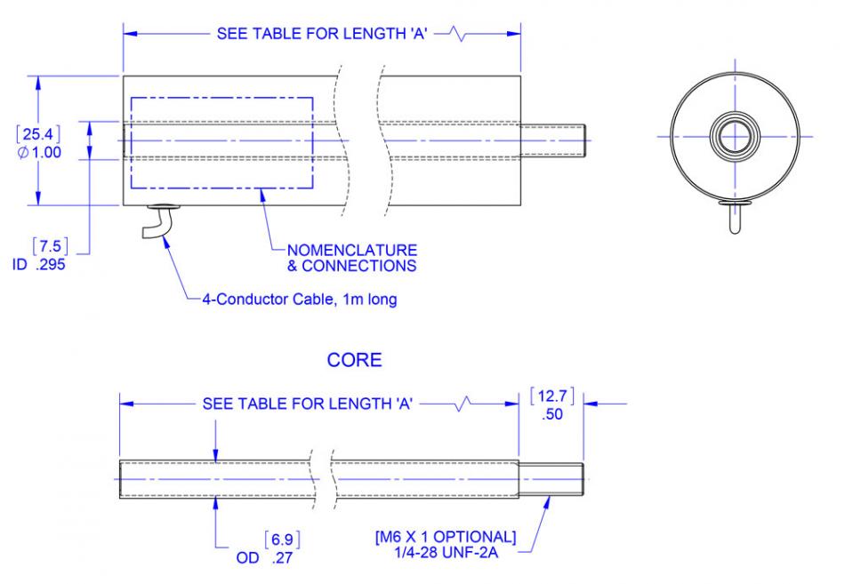 LVIT Linear Position Sensor LZ-25 Drawing